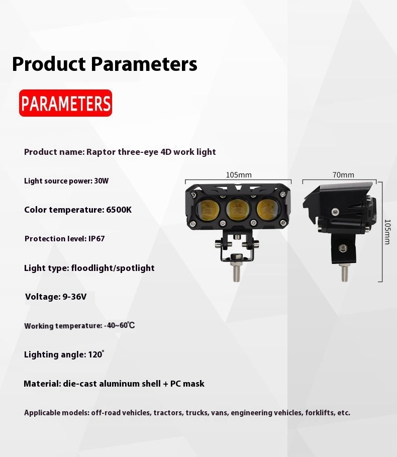 30W Raptor Electromobile Lights - Brighten Your Exterior Experience - Image 9