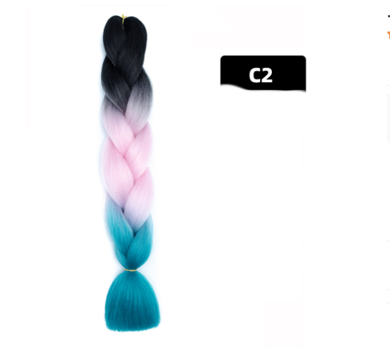 Colorful Big Braid African High-Temperature Silk Wig with Gradient Design