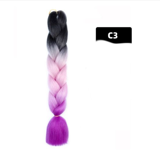 Colorful Big Braid African High-Temperature Silk Wig with Gradient Design - Image 10