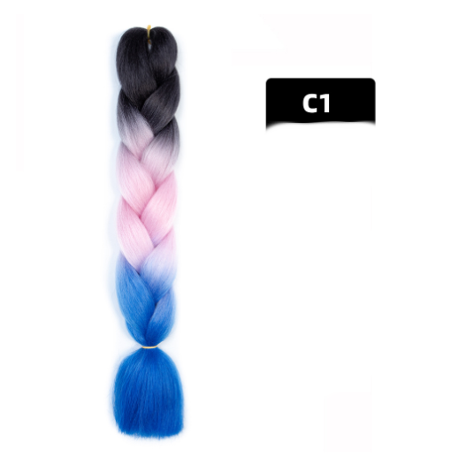 Colorful Big Braid African High-Temperature Silk Wig with Gradient Design - Image 11