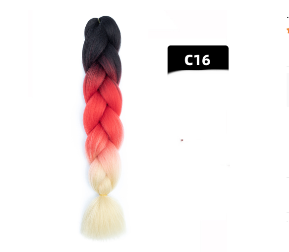 Colorful Big Braid African High-Temperature Silk Wig with Gradient Design - Image 17