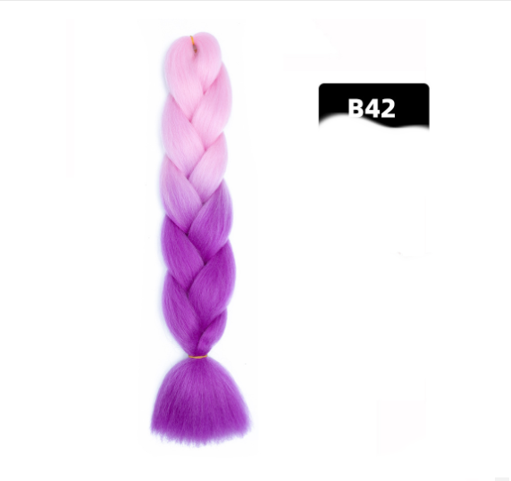 Colorful Big Braid African High-Temperature Silk Wig with Gradient Design - Image 22