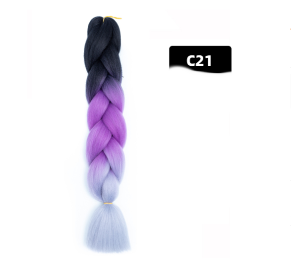 Colorful Big Braid African High-Temperature Silk Wig with Gradient Design - Image 31