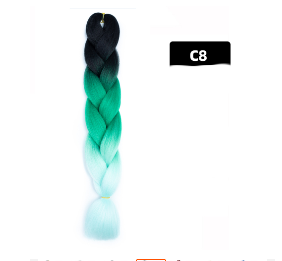 Colorful Big Braid African High-Temperature Silk Wig with Gradient Design - Image 33