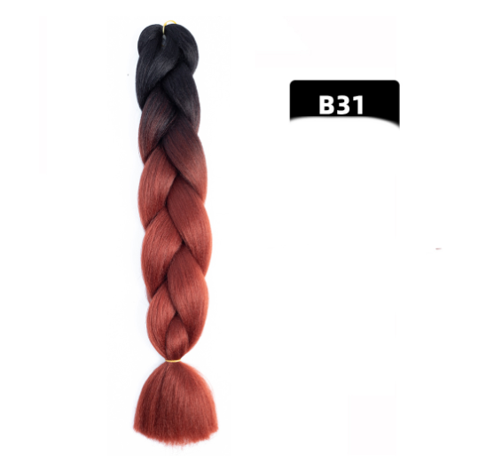 Colorful Big Braid African High-Temperature Silk Wig with Gradient Design - Image 35