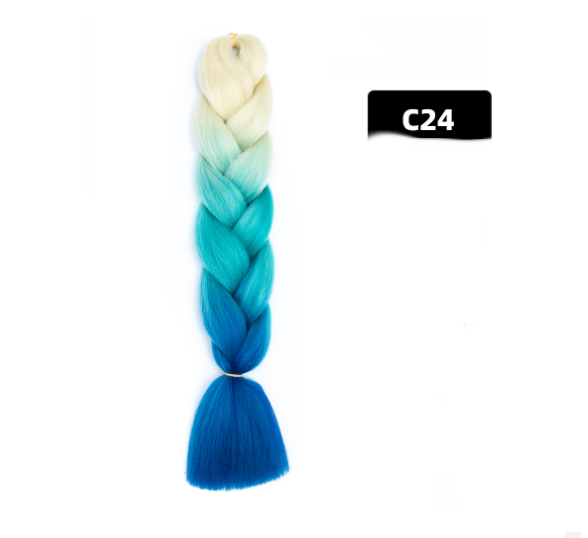 Colorful Big Braid African High-Temperature Silk Wig with Gradient Design - Image 42