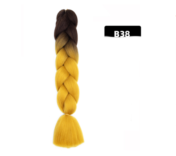 Colorful Big Braid African High-Temperature Silk Wig with Gradient Design - Image 44