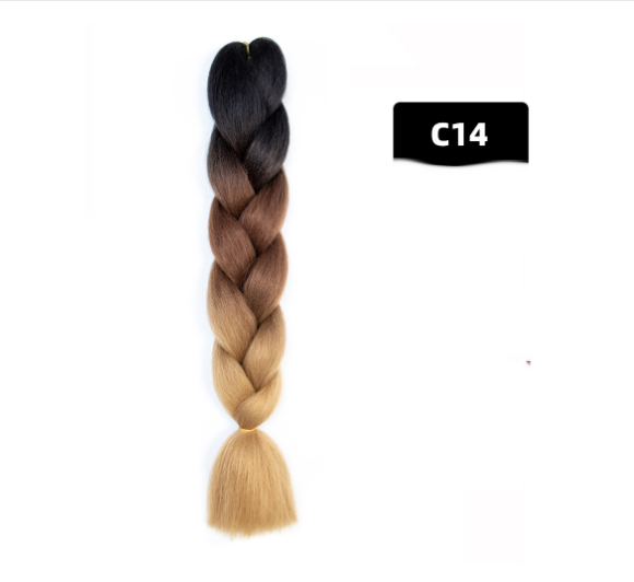 Colorful Big Braid African High-Temperature Silk Wig with Gradient Design - Image 61