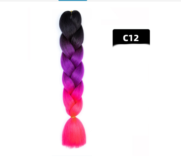 Colorful Big Braid African High-Temperature Silk Wig with Gradient Design - Image 75