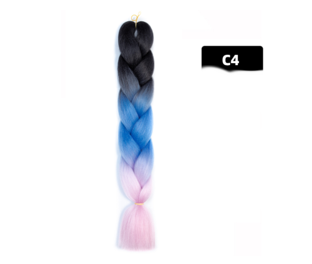 Colorful Big Braid African High-Temperature Silk Wig with Gradient Design - Image 78