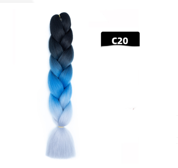 Colorful Big Braid African High-Temperature Silk Wig with Gradient Design - Image 79