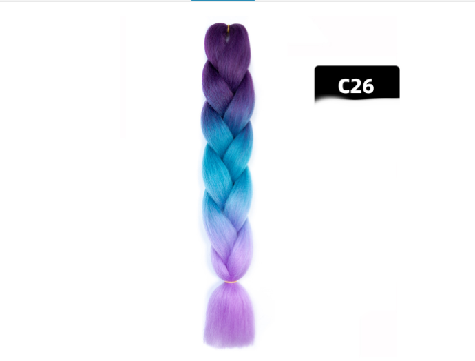 Colorful Big Braid African High-Temperature Silk Wig with Gradient Design - Image 88