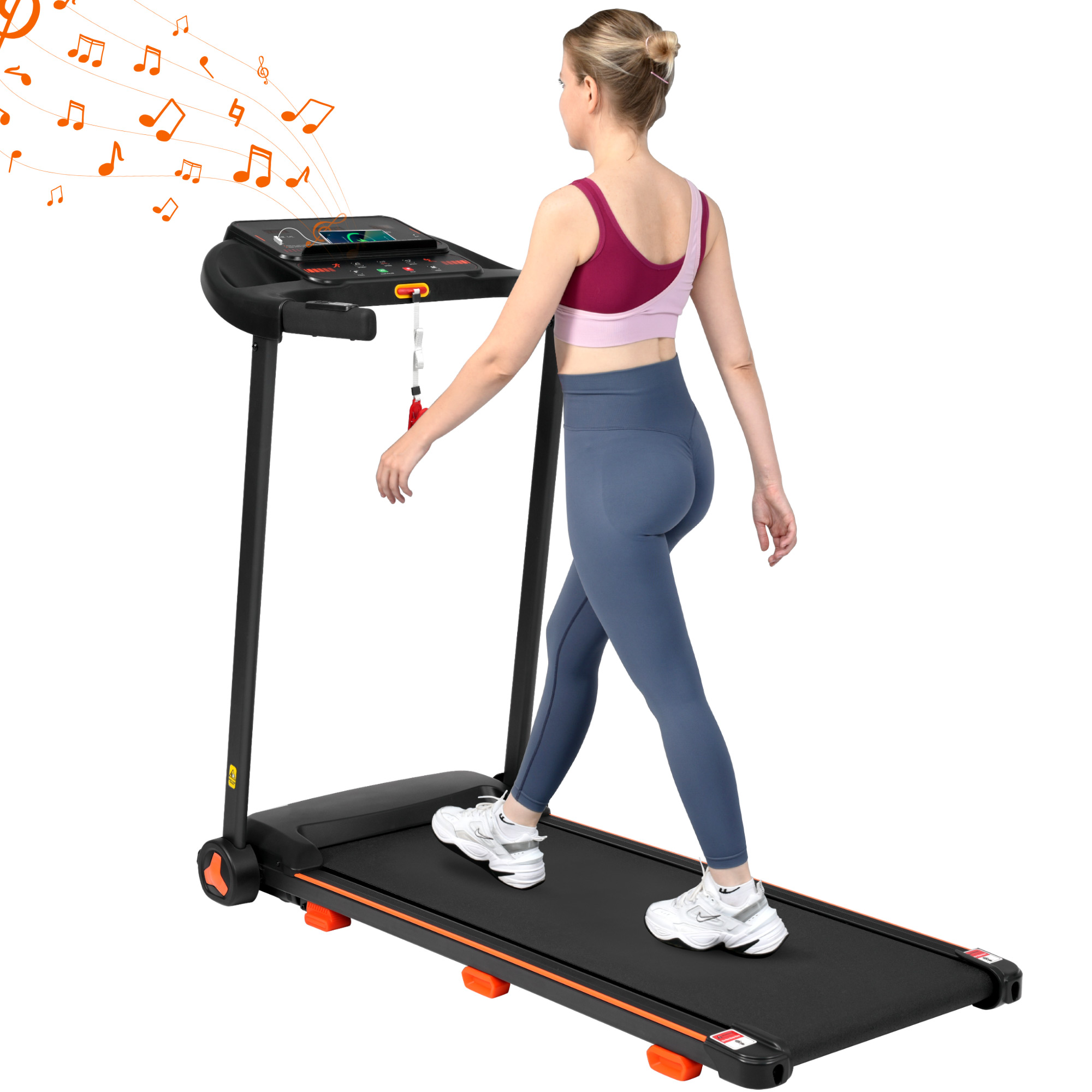New 2.5HP Silent Folding Home Treadmill with Heart Rate Sensor, 300 lbs Capacity, Temu Platform - Image 10
