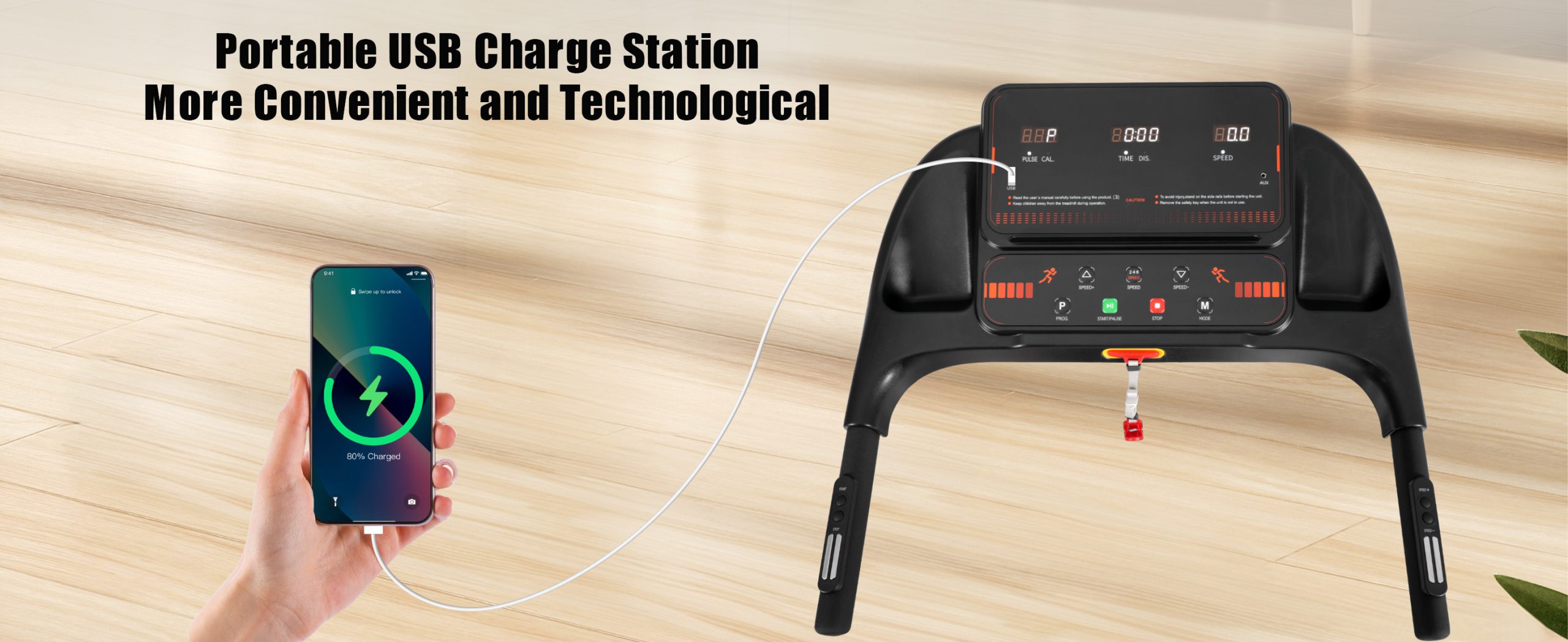 New 2.5HP Silent Folding Home Treadmill with Heart Rate Sensor, 300 lbs Capacity, Temu Platform - Image 16