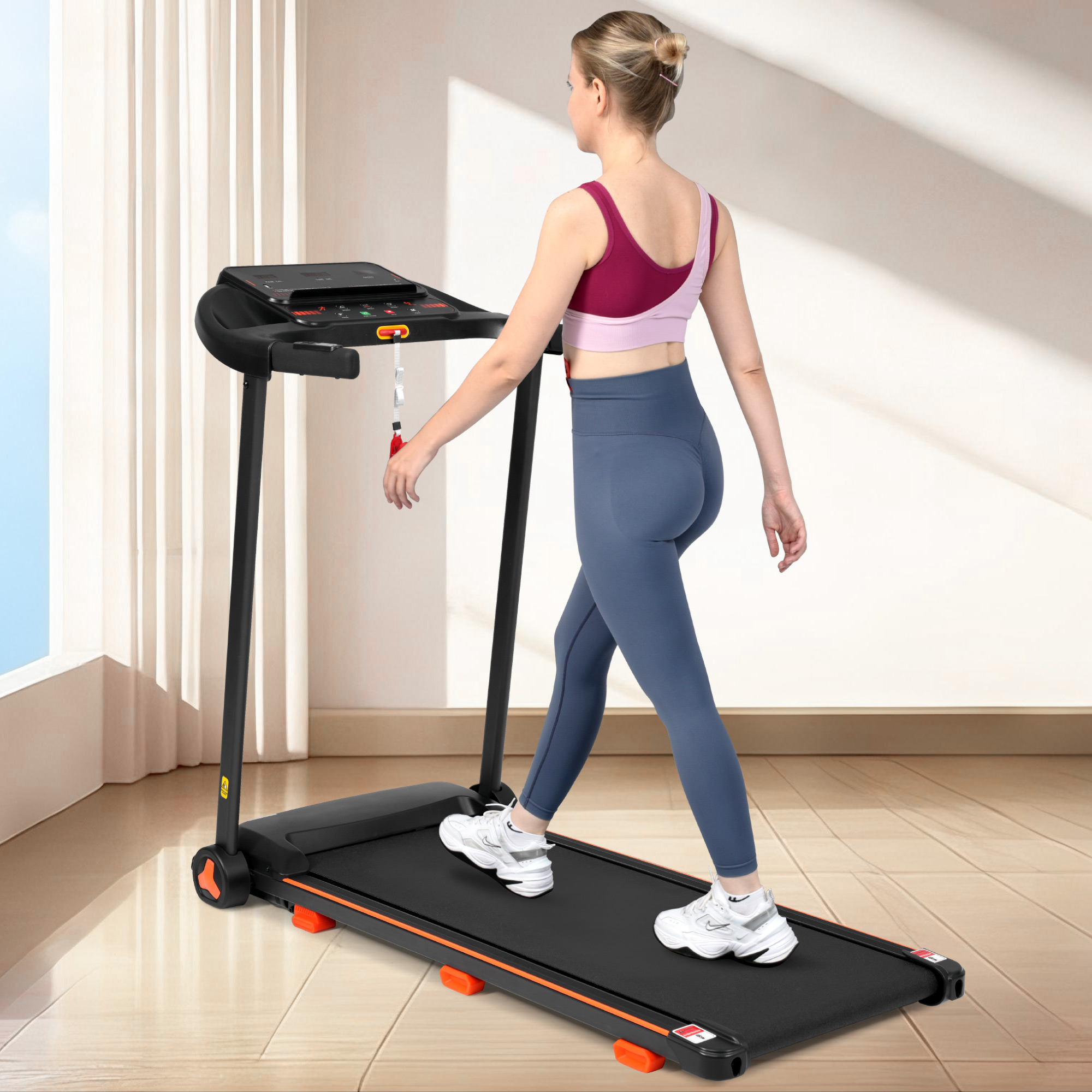 New 2.5HP Silent Folding Home Treadmill with Heart Rate Sensor, 300 lbs Capacity, Temu Platform - Image 17