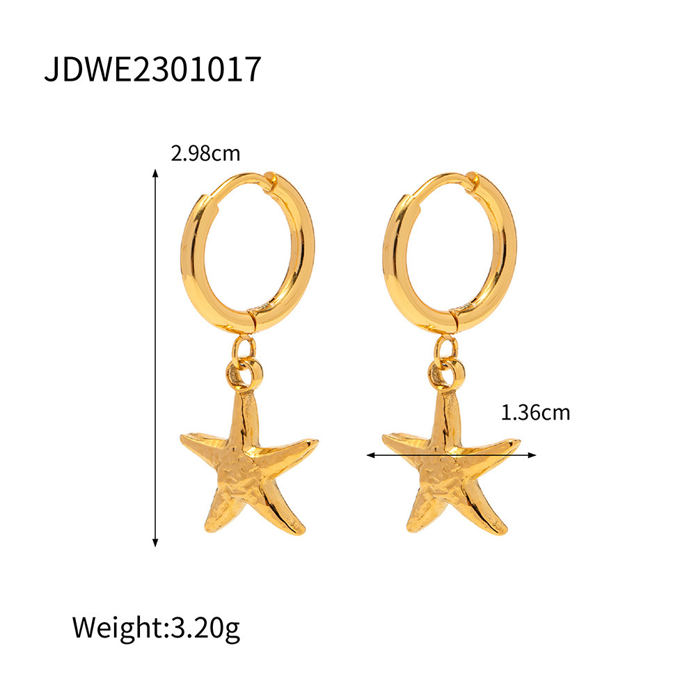 18K Gold Stainless Steel Starfish Pendant for Women - Versatile All-Match Jewelry - Image 11