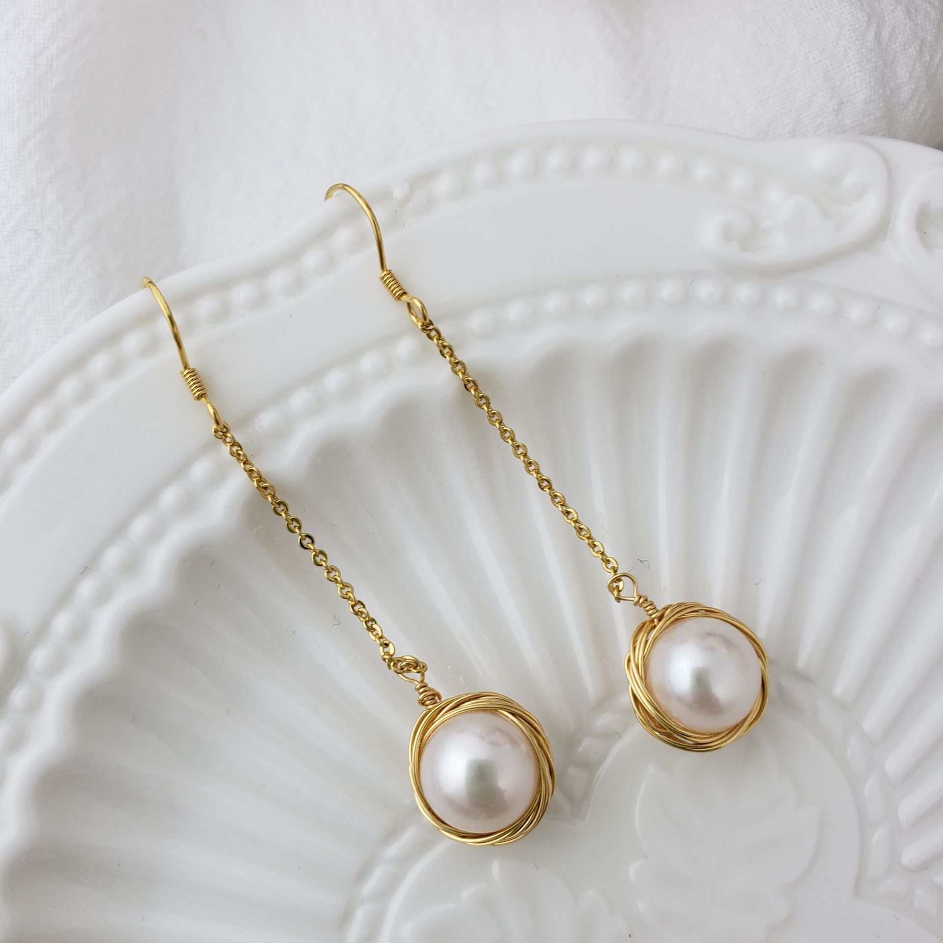 Elegant Women's Long Pearl Earrings for Timeless Style