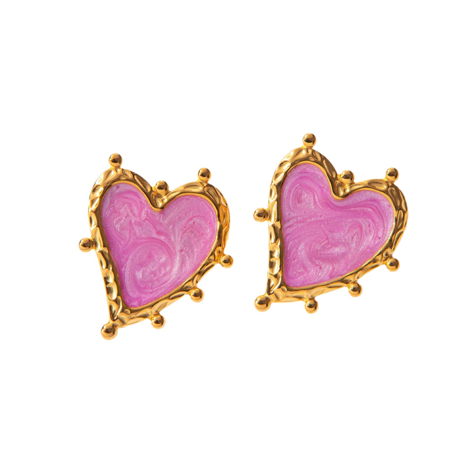 Charming Purple Love Stainless Steel Retro Fashion Ear Studs - Beautiful Jewelry Earrings for Women - Image 5