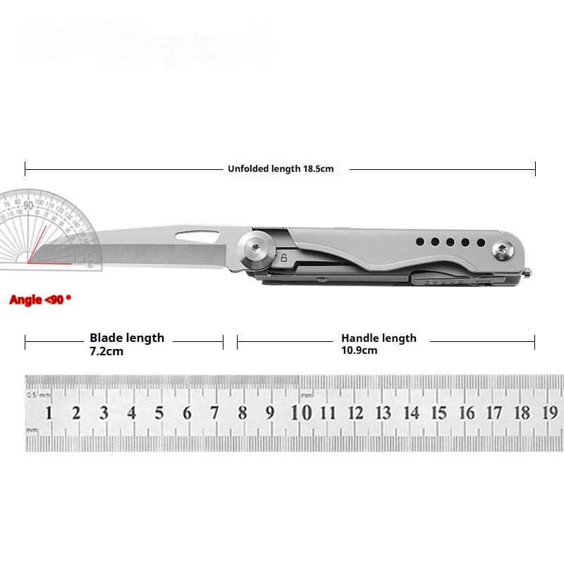 Versatile Pocket Knife with Stainless Steel Scissors - Portable Multipurpose Tool - Image 4