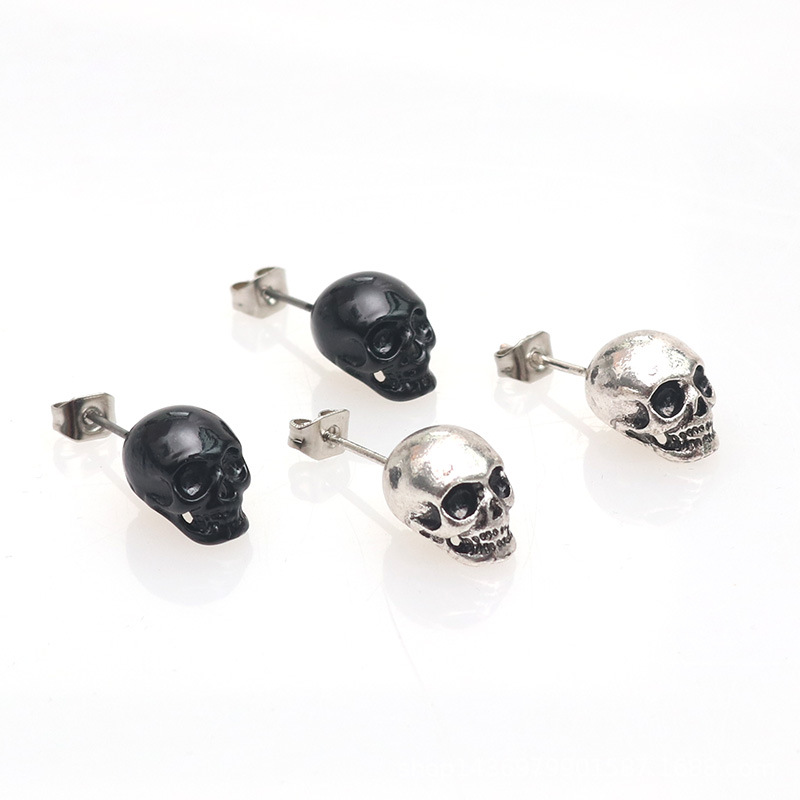 Vintage Skull Drop Earrings – Perfect for Halloween Celebrations - Image 2