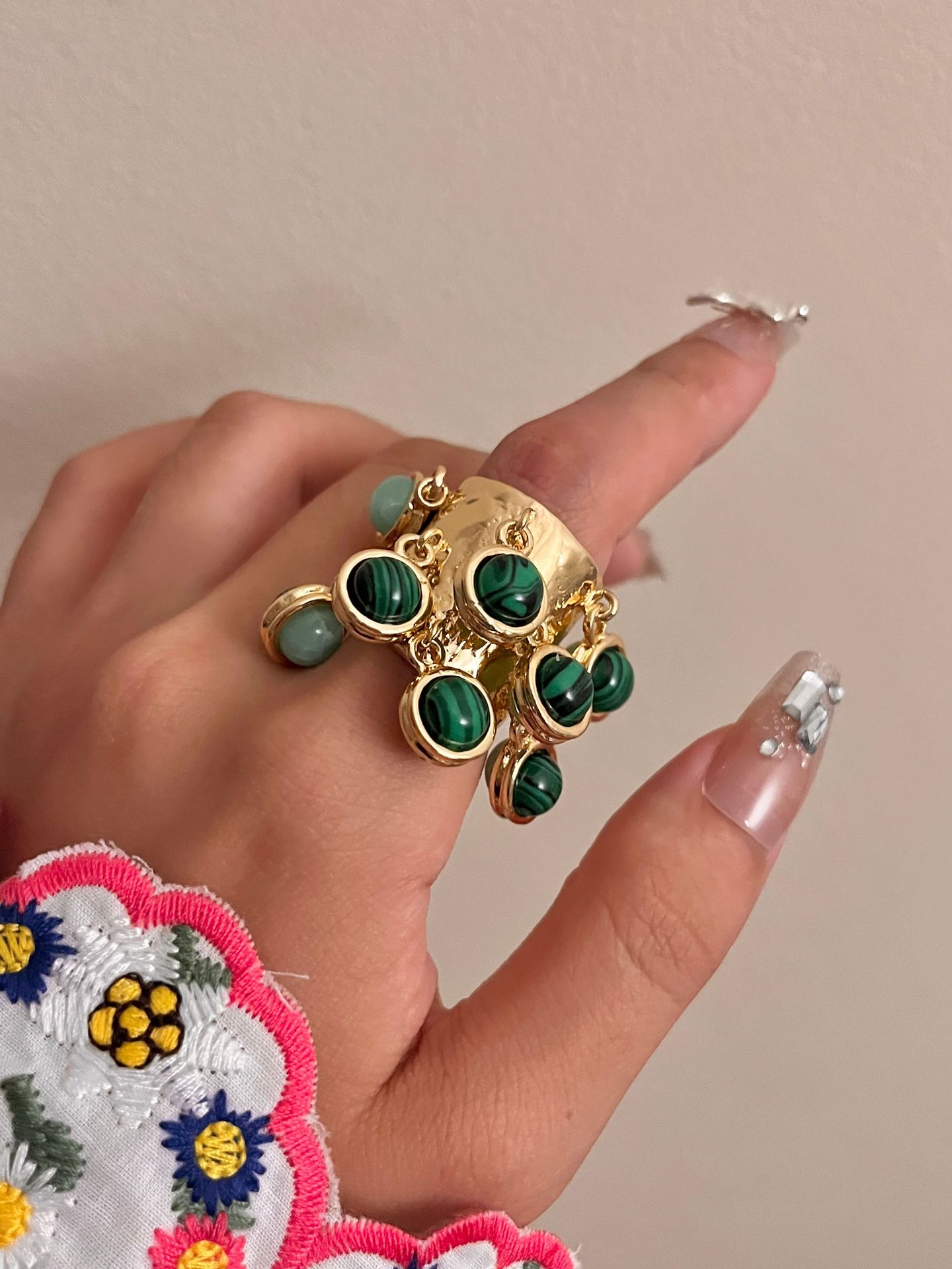 Stylish Vintage Natural Gemstone Peacock Ring for Unique Fashion Statements - Image 6