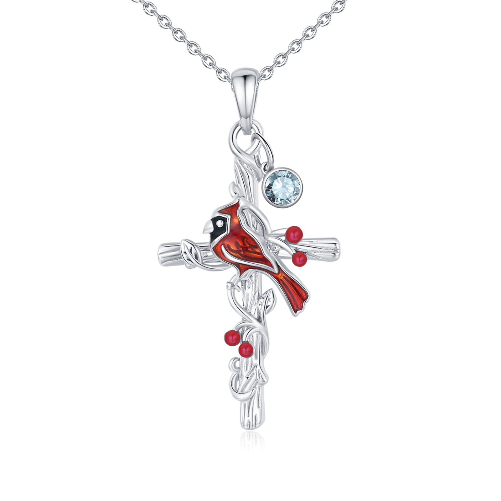 Cardinal Cross Birthstone Necklace - Stunning Jewelry Gift for All Occasions - Image 6