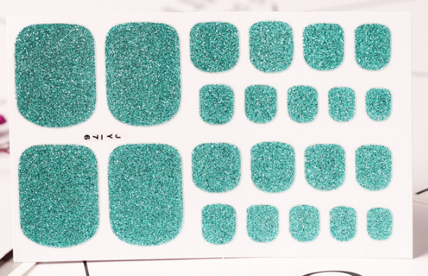 22 Solid Color Nail Art Stickers - Green Onion Powder Foot Design Stickers - Image 6