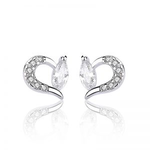 Stylish Women's Heart-shaped Zircon Stud Earrings for Elegant Looks