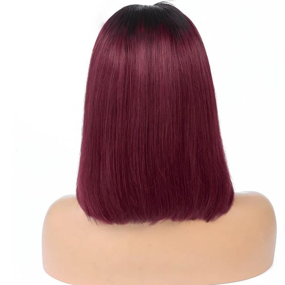 Short Straight 1B-99J Bob Human Hair Wig - Vibrant Color & Style - Image 5