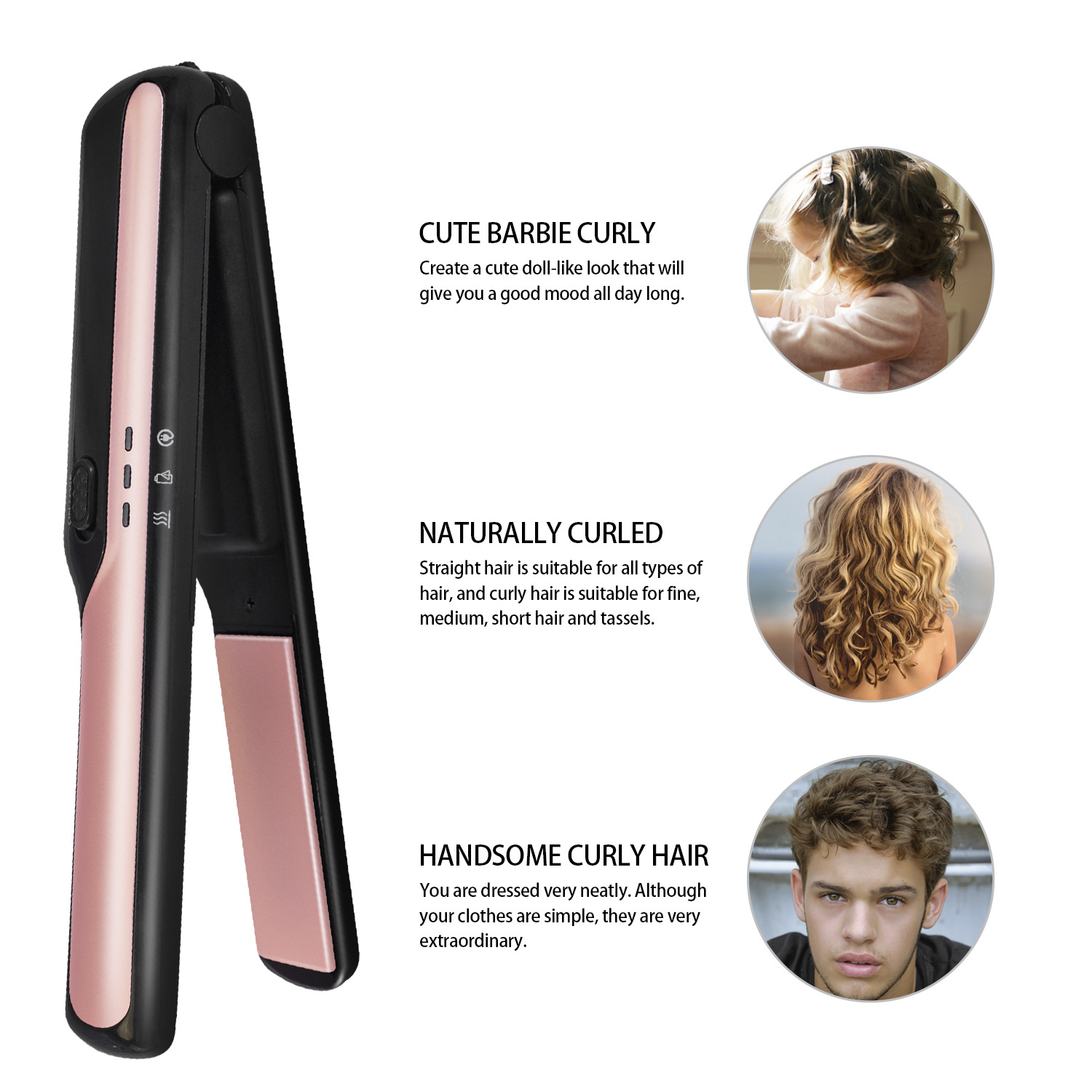 USB Wireless Charging Hair Straightener - Effortless Styling Anywhere! - Image 3