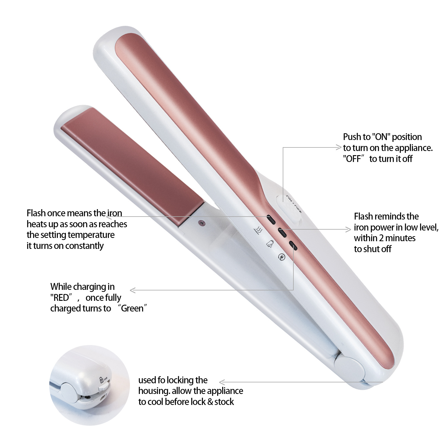 USB Wireless Charging Hair Straightener - Effortless Styling Anywhere! - Image 4