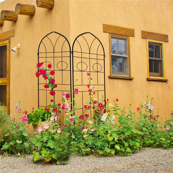 Black Metal Garden Trellises for Climbing Plants - Outdoor Flower Brackets - Image 4