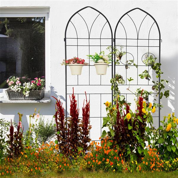 Black Metal Garden Trellises for Climbing Plants - Outdoor Flower Brackets - Image 6