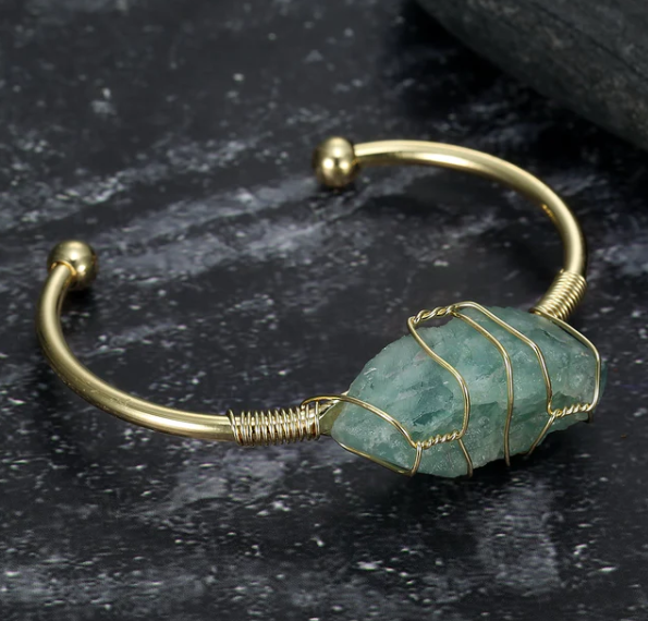 Asgard Artisan Natural Gemstone Bangle - Handcrafted Elegance and Style