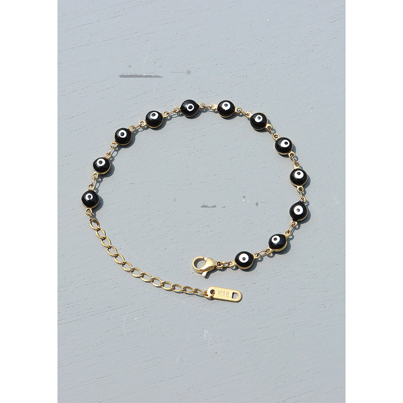 Stunning Black Oil Drip Bracelet for Women - Durable Titanium Steel Design - Image 4