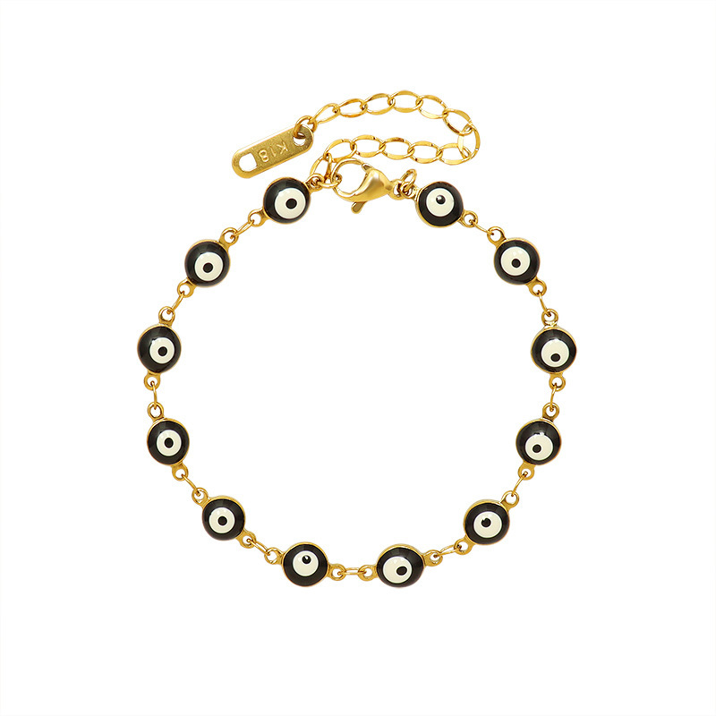 Stunning Black Oil Drip Bracelet for Women - Durable Titanium Steel Design - Image 5