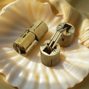 Folding Hidden Door Hinge 180 Degrees - Copper Word Hinges for Small Wooden Boxes, Cylindrical Flip Hinge