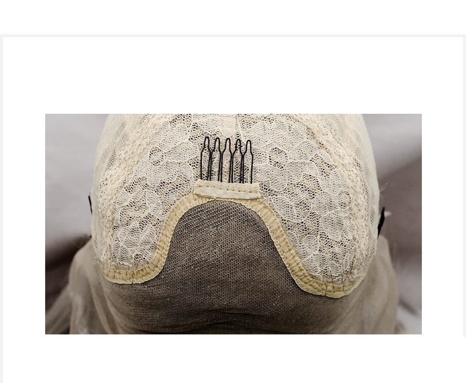 Gradient Color Long Curly Head Cover with Front Lace Half Hand Hook - Image 6