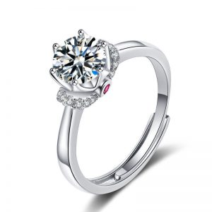 Imitation Moissan Diamond Ring for Women - Elegant Female Jewelry