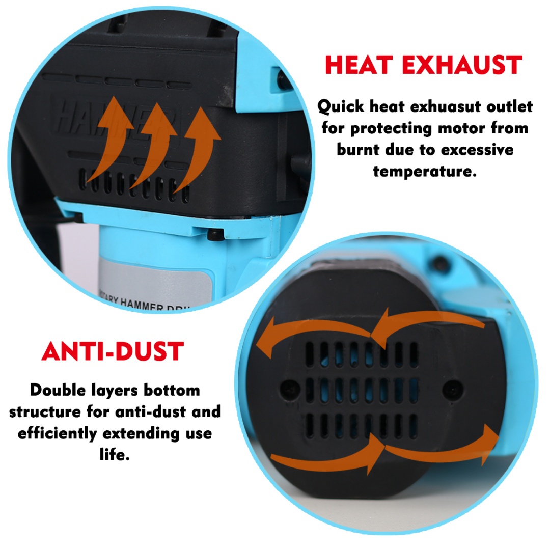 1100WSDS Rotary Hammer Drill - 3 Functionalities for Heavy-Duty Performance - Image 27