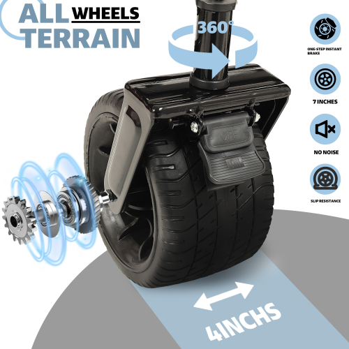 480Lbs Collapsible Wagon with Canopy - Lightweight Foldable Stroller for All-Terrain Use, Ideal for Camping, Shopping, Sports, and Garden Activities, Purple with Mosquito Net - Image 3