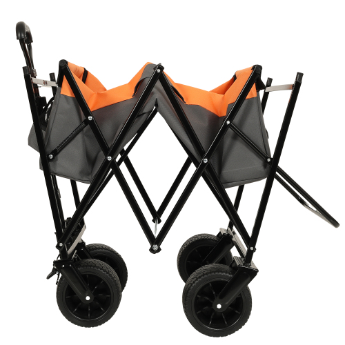 480Lbs Collapsible Wagon with Canopy - Lightweight Foldable Stroller for All-Terrain Use, Ideal for Camping, Shopping, Sports, and Garden Activities, Purple with Mosquito Net - Image 7