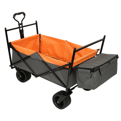 480Lbs Collapsible Wagon with Canopy - Lightweight Foldable Stroller for All-Terrain Use, Ideal for Camping, Shopping, Sports, and Garden Activities, Purple with Mosquito Net - Image 13