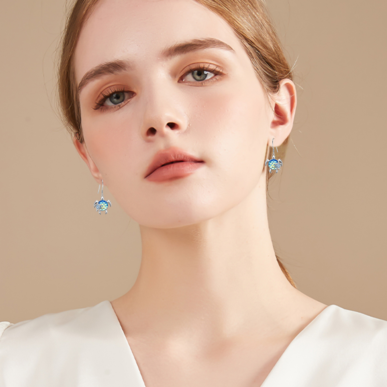 Sterling Silver Turtle Earrings - Mom and Baby Dangle Tortoise Design for Mother and Daughter - Image 3