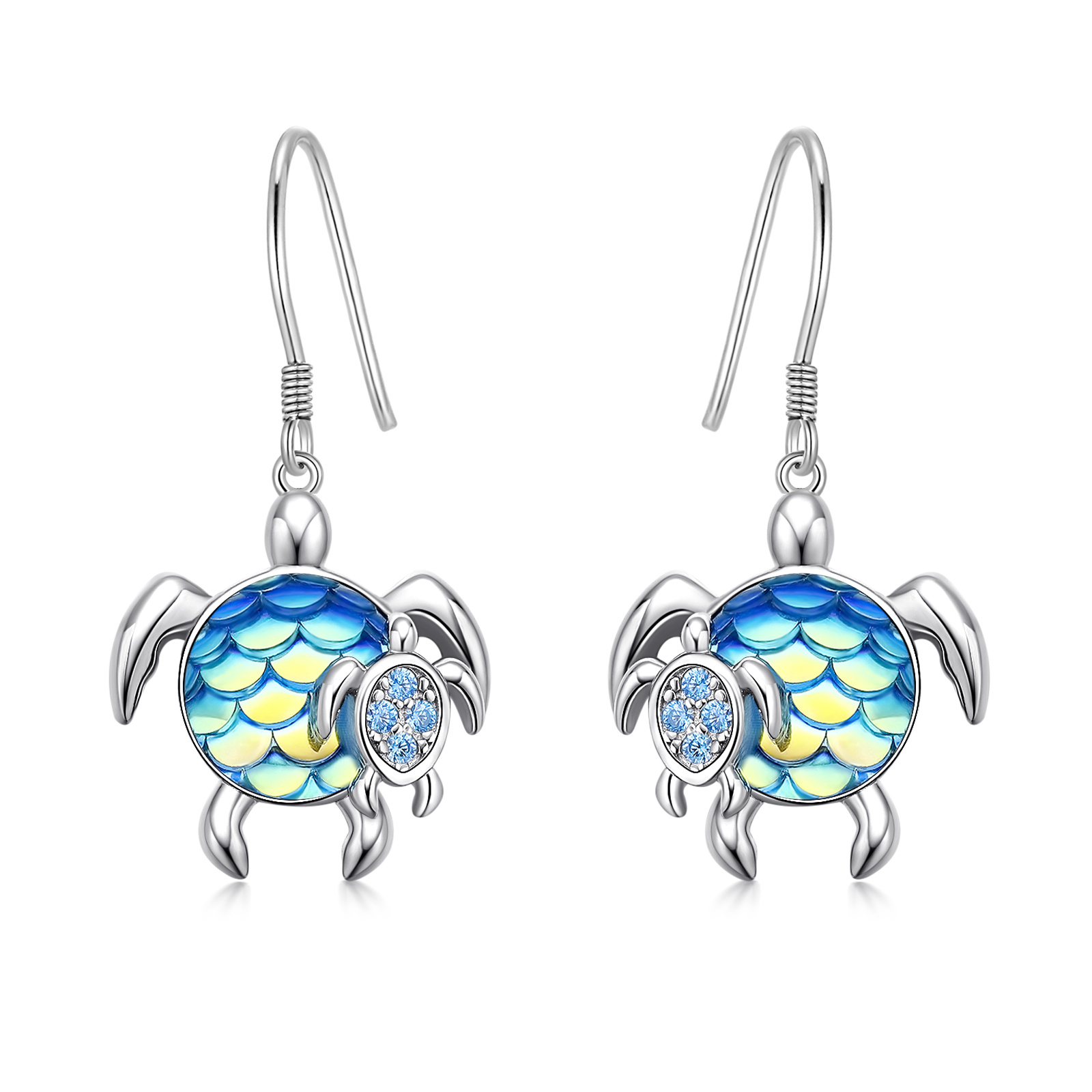 Sterling Silver Turtle Earrings - Mom and Baby Dangle Tortoise Design for Mother and Daughter - Image 5