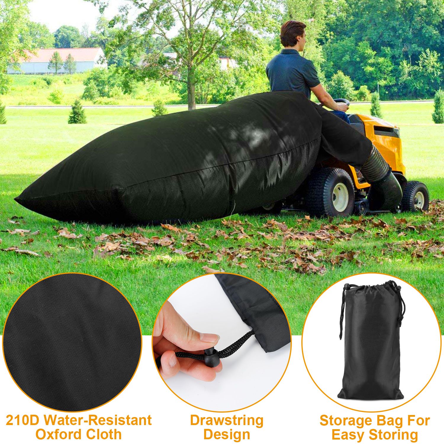 Lawn Tractor Leaf Collection Bag - Efficient Yard Cleanup Solution - Image 4