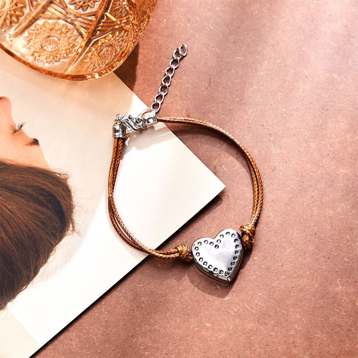 Bohemian Heart-shaped Multi-part Bracelet - Retro Minimalist Leather Rope Design - Image 4