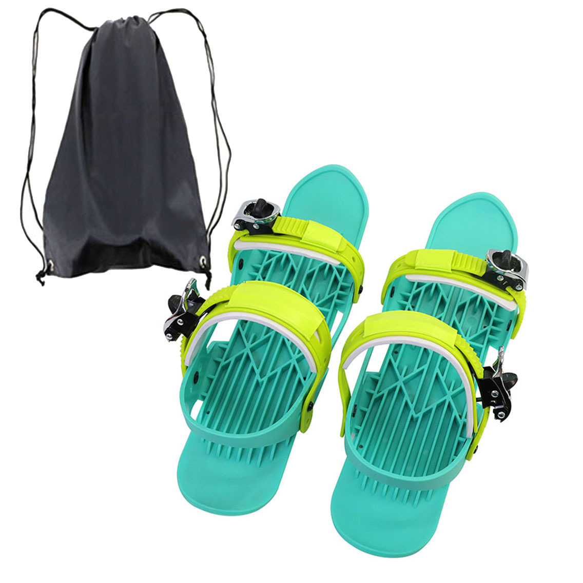 Portable Mini Ski Skates - Adjustable Short Skiboard Shoes for Snow Fun