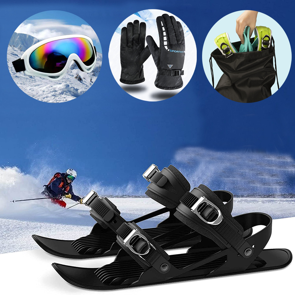 Portable Mini Ski Skates - Adjustable Short Skiboard Shoes for Snow Fun - Image 6