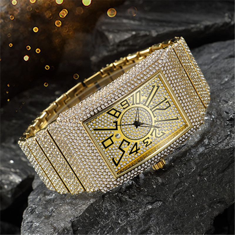Diamond-Embedded Men's Super Starry Square Watch - A Stellar Timepiece - Image 3
